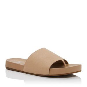 Eileen Fisher  Duet Leather Thong Slide Sandals, Natural Leather Women Size 11
